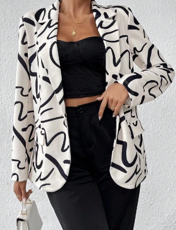 Sacou SHEIN, crem/negru Crem