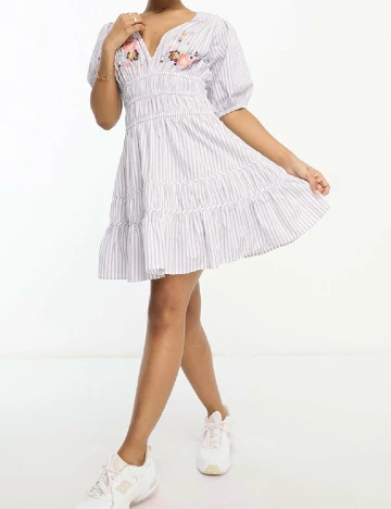 Rochie scurta ASOS, alb/mov Mov