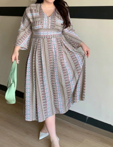 Rochie lunga Dazy Plus Size, mix culori Mix culori