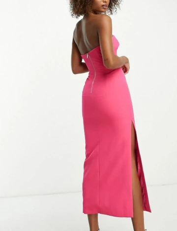 Rochie lunga Bardot, roz