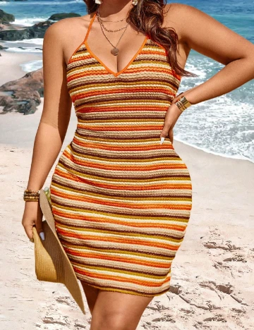 Rochie de plaja SHEIN CURVE, mix culori