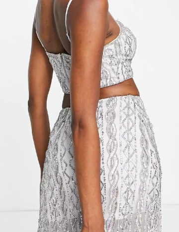 Fusta Miss Selfridge, argintiu Gri