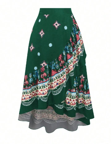 Fusta SHEIN CURVE, verde