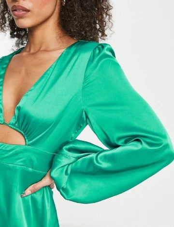 Rochie scurta Parallel Lines, verde Verde