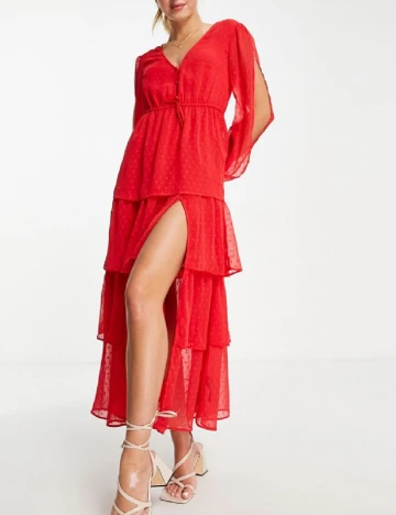 Rochie lunga Miss Selfridge, rosu
