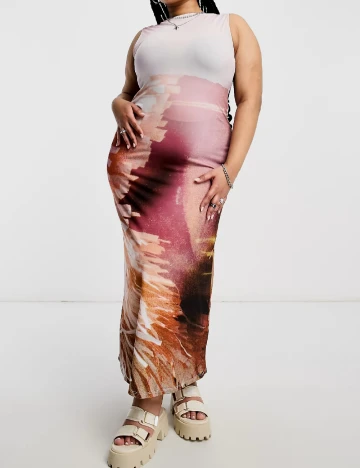 Rochie lunga Collusion Plus Size, mix culori Mix culori