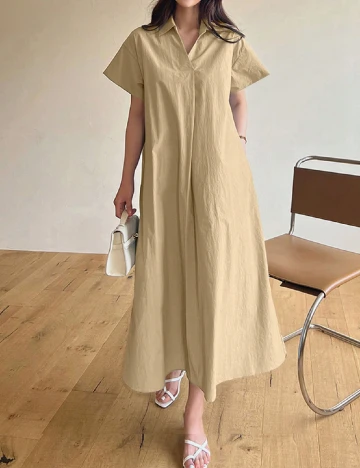 Rochie lunga Dazy, crem