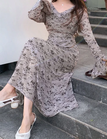 Rochie medie Dazy, maro