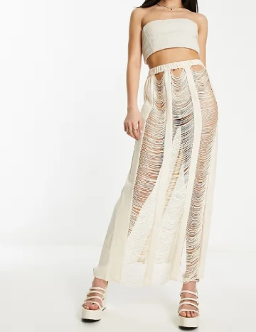 Fusta de plaja ASOS, crem Crem