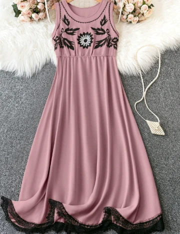 Rochie medie SHEIN CURVE, roz Roz