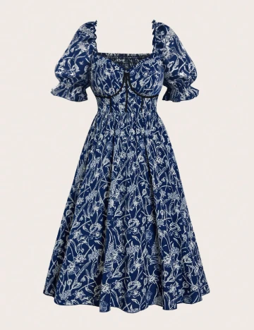 Rochie medie SHEIN CURVE, albastru