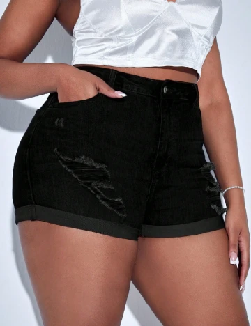 Pantaloni scurti SHEIN CURVE, negru