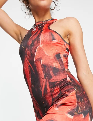 Rochie medie Public Desire, rosu Rosu