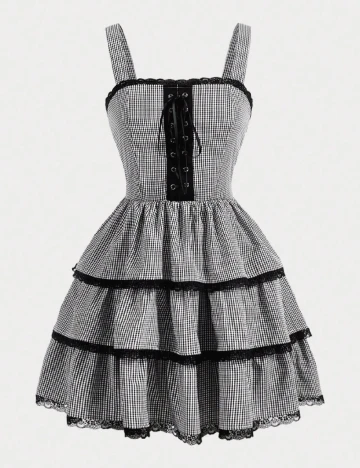 Rochie scurta SHEIN, alb/negru