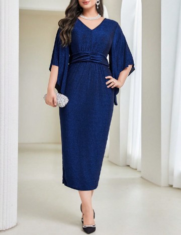 
						Rochie lunga SHEIN CURVE, albastru