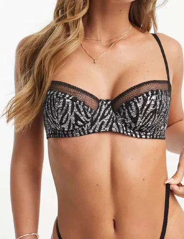 Sutien ASOS, negru/gri Gri