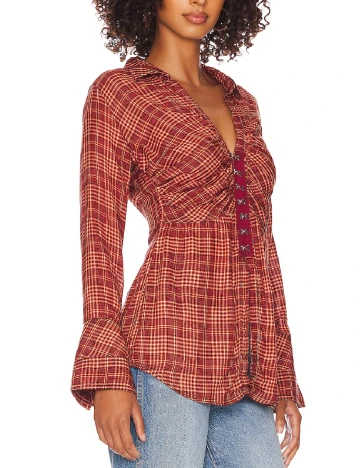 Camasa Free People, rosu Rosu