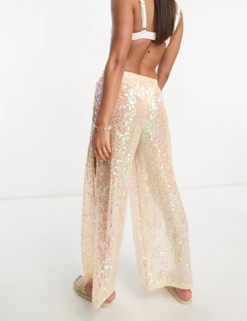 Pantaloni de plaja Miss Selfridge, crem