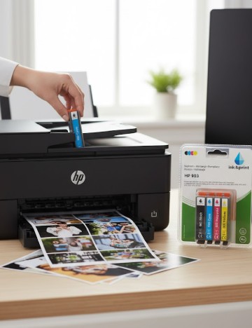 Set de cerneală HP 903 Negru, Cyan, Magenta, Galben ink & print, mix culori