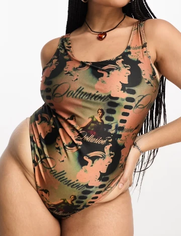 Costum de baie Collusion Plus Size, mix culori Mix culori