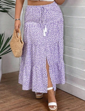Fusta SHEIN CURVE, floral