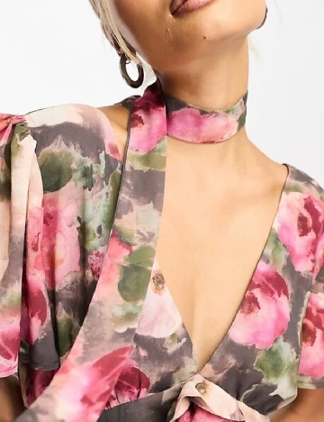 Rochie lunga Sisters of the tribe, floral print