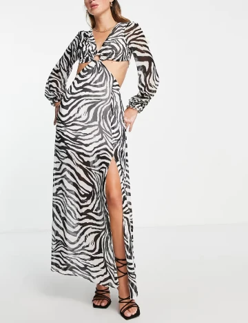 Rochie lunga Miss Selfridge, animal print