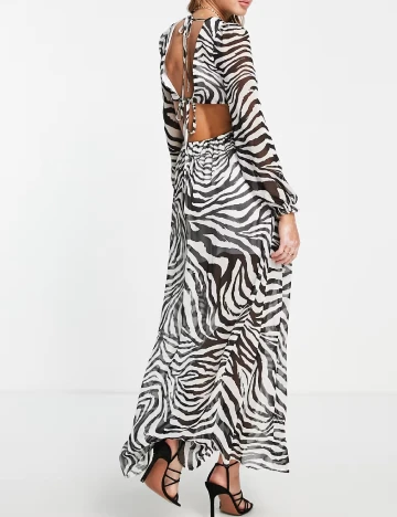 Rochie lunga Miss Selfridge, animal print