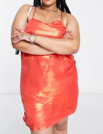 Rochie scurta Native Youth Plus Size, portocaliu