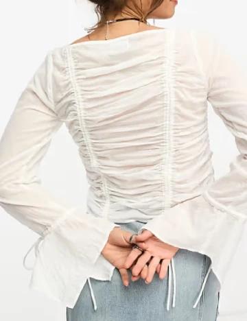 Bluza Reclaimed Vintage, alb Alb