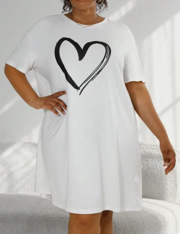 Rochie scurta SHEIN CURVE, alb