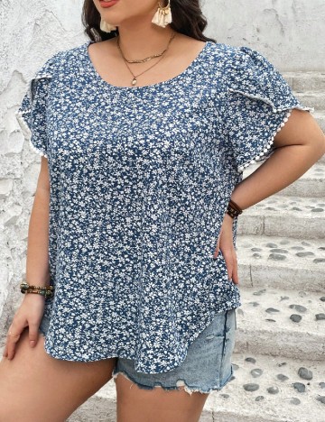 
						Tricou SHEIN CURVE, albastru