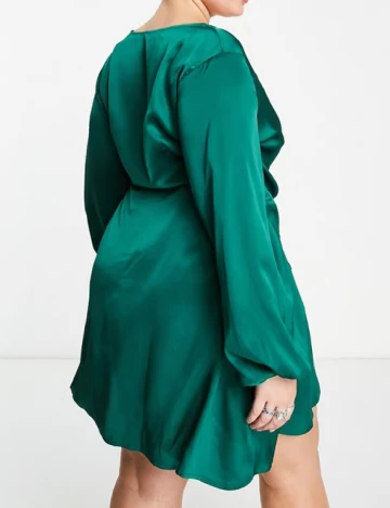 Rochie scurta Urban Threads Plus Size, verde Verde