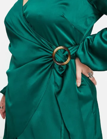 Rochie scurta Urban Threads Plus Size, verde Verde