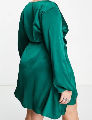 Rochie scurta Urban Threads Plus Size, verde Verde