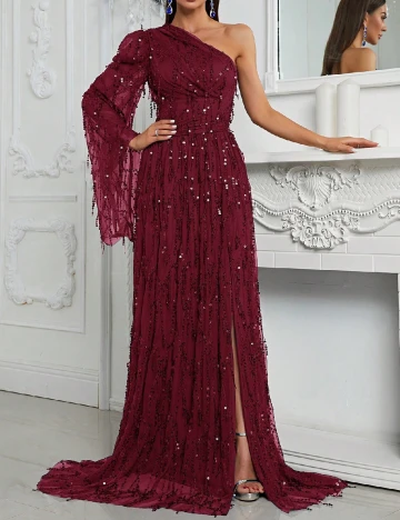 Rochie lunga Giffniseti, visiniu