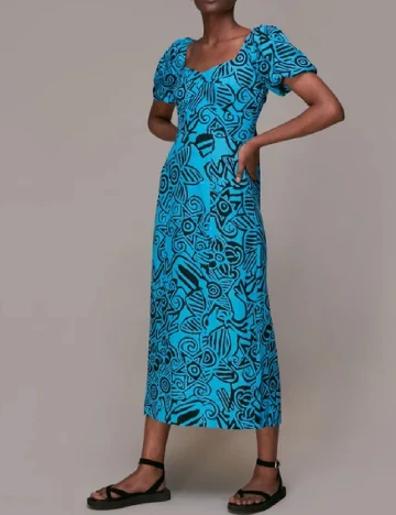 Rochie medie Whistles, albastru Albastru