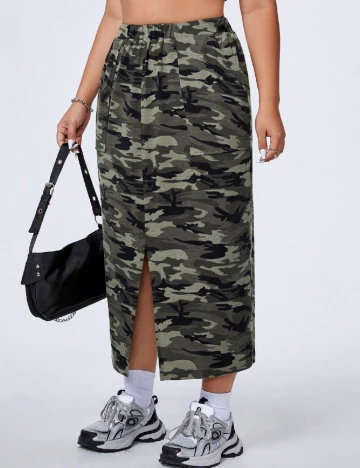 Fusta SHEIN CURVE, verde