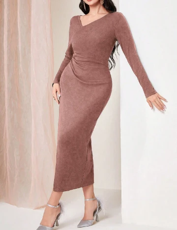 Rochie lunga SHEIN, roz pudra