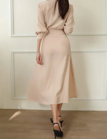 Rochie medie Dazy, bej Crem