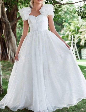
						Rochie lunga Faeriesty, alb