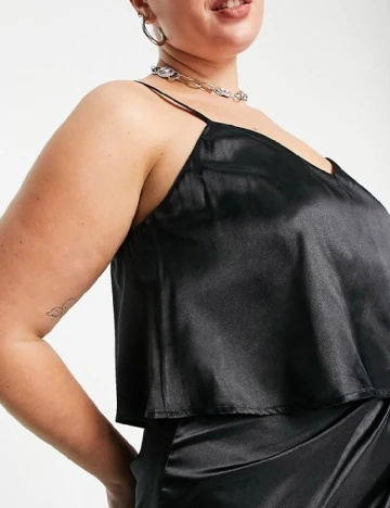 Rochie medie Urban Threads Plus Size, negru Negru