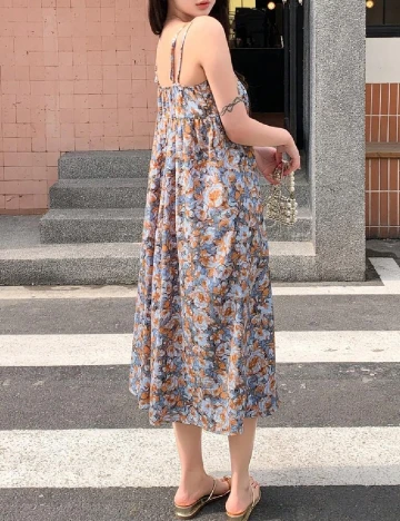 Rochie medie Dazy, albastru/maro Albastru