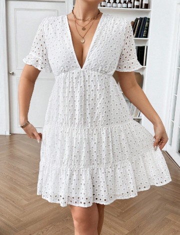 
						Rochie scurta SHEIN CURVE, alb