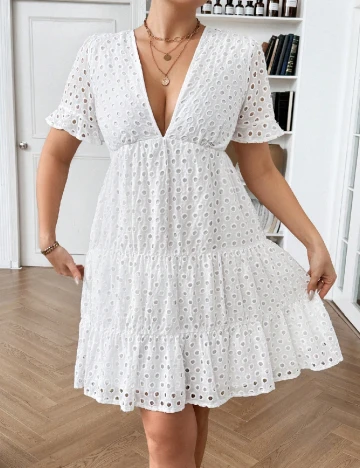 Rochie scurta SHEIN CURVE, alb Alb