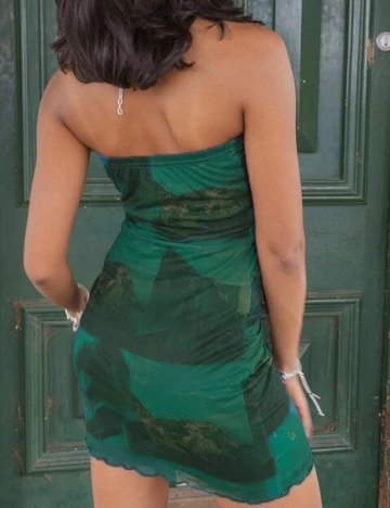 Rochie scurta Labelrail x Pose and Repeat, verde Verde