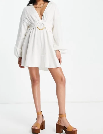 Rochie scurta ASOS, ecru Alb