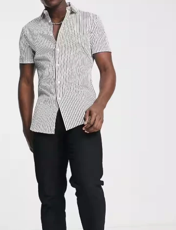 Camasa ASOS, alb/negru