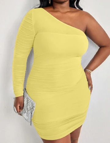 Rochie scurta SHEIN CURVE, galben Galben