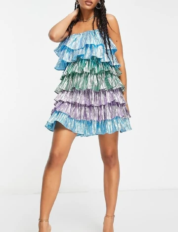 Rochie scurta Collective The Label, mix culori Mix culori